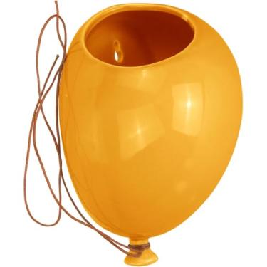 Imagem de VASO DE PAREDE BALÃO DECORATIVO HOME&CO CERÂMICA 11x15x20cm AMARELO