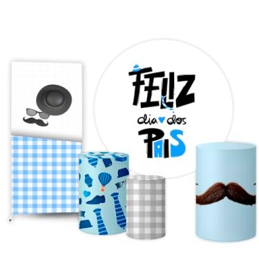Imagem de Trio Capas Cilindro + Painel Redondo Sublimado + Lateral Dia dos Pais (K2PAI0019)