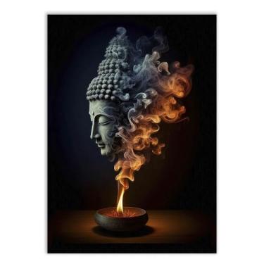 Imagem de Placa Decorativa Religioso Buda Ilustração Incenso Decoração Poster Quarto Sala