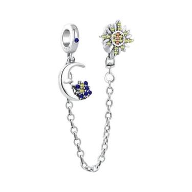 Imagem de Berloque De Prata 925 Com Margarida, Borboleta E Coração Para Pulseira