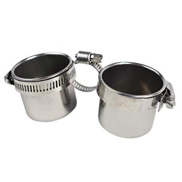 Imagem de Balacoo Comedouro de água de pássaros pratos tigela de pássaro para gaiola copos de cozinha papagaio comida pendurada animal de estimação aço inoxidável tigelas de gaiola poleiros de alimentação suporte de brinquedo com braçadeira 16x6. 5cm