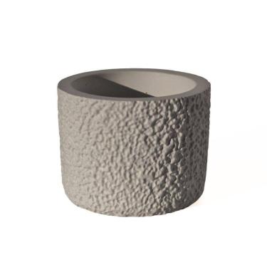 Imagem de Vaso Decorativo Texturizado P Artesanal 9cm Em Cimento Cinza