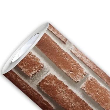 Imagem de Adesivo Tijolo Impermeável Cozinha Box Parede Decorativo Tijolinho Natural Vermelho Marrom