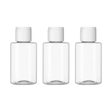 Imagem de Kit 3 Frascos Flip Top Tampa Pressão 100ml para Viagem - Organizador de Creme, Shampoo, Sabonete e Cosméticos
