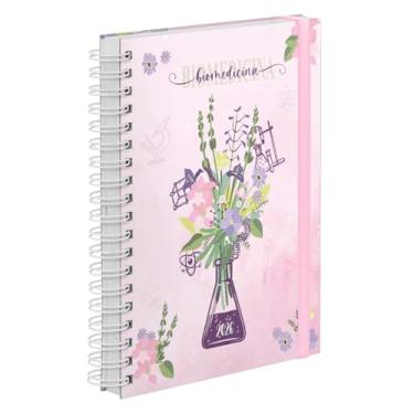Imagem de Agenda Diária Plus 2026 Capa Dura Profissões Floral Biomedicina Rosa