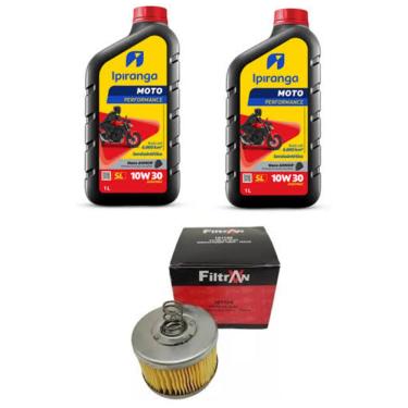 Imagem de Kit Completo Troca Óleo 2L Ipiranga 10W30 Semissintetico 4T + 1 Filtro Twister Xre 300