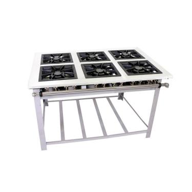 Imagem de Fogão Industrial Maxi Inox Gás Baixa Pressão 40cm 6 Bocas Duplas Mi6d6 - Venâncio