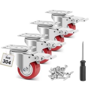 Imagem de Rodas Caster Wheels W B D WEIBIDA de aço inoxidável de 2 polegadas com