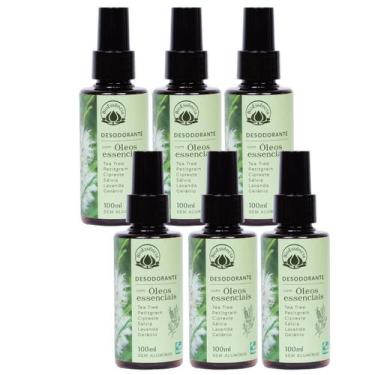 Imagem de Kit 6 Desodorante Spray Natural Vegano Unisex Sem Aluminio Alcool c/ Ó