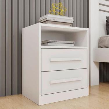 Imagem de Mesa de Cabeceira 2 Gavetas Barcelona - Tcil Móveis - Neve