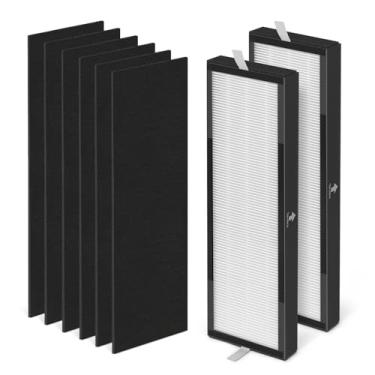 Imagem de Zouhwaso Filtro T500 compatível com AIen Air Pur-ifier modelo T500 TF60/TF60-MP, sistema de filtragem de 3 estágios, inclui 2x de alta eficiência com carvão ativado e 6 pré-filtros de carbono