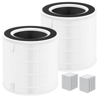 Imagem de Filtro de substituição HEPA True compatível com purificadores de ar SwitchBot para ambientes grandes domésticos, pacote com 2 filtros 3 em 1 para animais de estimação com 8 peças de almofada de aroma