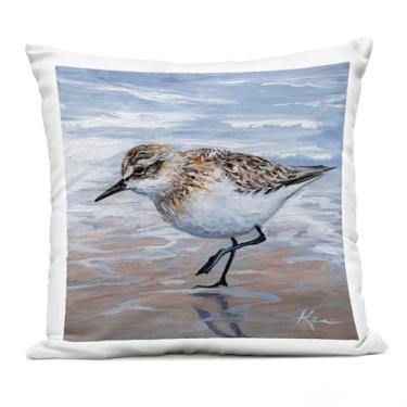 Imagem de Stupell Industries Almofada estampada para ambientes externos Sand Piper Shore, 45 x 18 x 45, azul