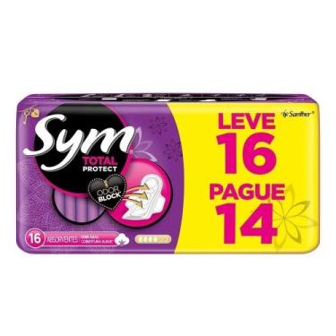Imagem de Absorvente Sym Cobertura Suave com Abas Embalagem com 16 Unidades