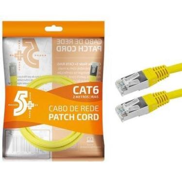 Imagem de Cabo De Rede Patch Cord Cat6 Ftp 2m Amarelo Blindado