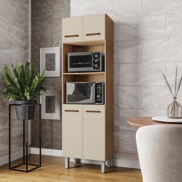 Imagem de Paneleiro Torre Quente Mara 4 Portas - Savana/Off White Móblis 