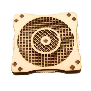 Imagem de ＫＬＫＣＭＳ Base de madeira giratória resistente ao calor, enfeite criativo para bebidas, base de madeira para mesa de centro, decoração de escritório e casa, Style B