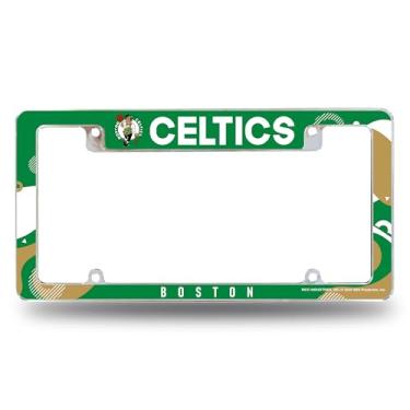 Imagem de Rico Industries NBA Basketball Boston Celtics Wave 30.5 cm x 15.2 cm Chrome All Over Automotive License Plate Frame para carro/caminhão/SUV