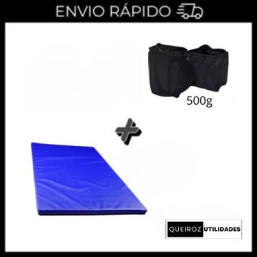 Imagem de Kit  PAR Caneleira 500g + Colchonete Azul 90x40cm SC