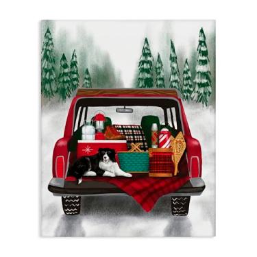 Imagem de Stupell Industries Design de arte de parede com porta traseira de inverno com cachorro por Jilly Jack Designs, 20 x 16