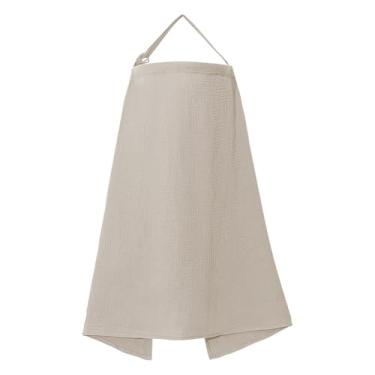 Imagem de GSHLLO Capa de amamentação respirável de algodão macio, aventais de amamentação, envoltórios ajustáveis, xaile de amamentação, privacidade, cachecol de amamentação para mães