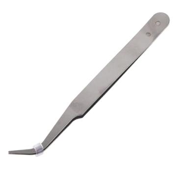 Imagem de ZJchao Tweezers de Aço Inoxidável Manicure Tweezers Alta Precisão Anti-confortável para o Salon de Unhas Uso Doméstico (Cabeça dobrada)