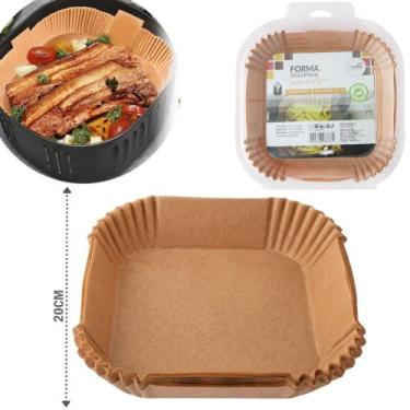 Imagem de Forma de papel quadrada descartavel para air fryer / fritadeira eletri
