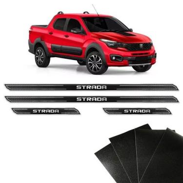Imagem de Kit Soleira Nova Fiat Strada 2020 4 Portas Adesivo Protetor - SPORTINO
