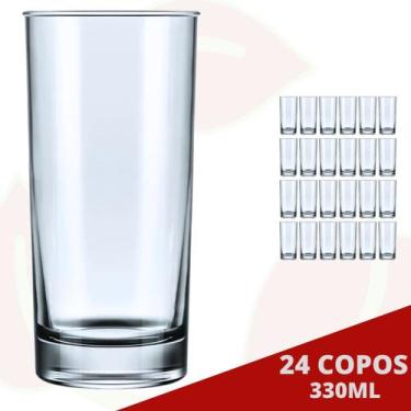 Imagem de 24 Copo Brooklyn Transparente 330ML Bartender Long Drink Suco - NADIR 