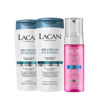 Imagem de Kit Lacan BB Cream Excellence Shampoo Condicionador e Mousse Shine Fri