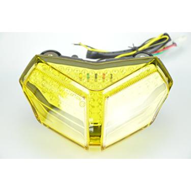 Imagem de TOPZONE Serve para Ducati SUPERBIKE 1198 & 1098 S & 848; luz traseira de freio de LED + indicadores de seta integrados (lente amarela)