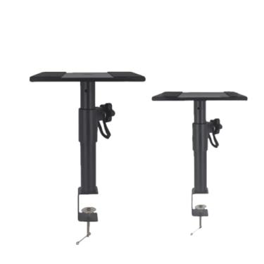 Imagem de Generic Suportes para monitores de estúdio, suportes para alto-falantes com braçadeira de mesa, resistentes, suporte de áudio com altura ajustável para