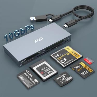 Imagem de Leitor de cartão XQD de 10 Gbps – 8 em 1 Multi XQD Reader para Sony G/M Series, Lexar 2933x/1400x USB Mark XQD Card/CF/XD/MS/TF/SD Reader, leitor de cartão de memória USB C USB 3.0 para Windows/Mac OS