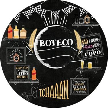Imagem de Painel de Lona Redondo Boteco Bebidas Chalkboard Giz Quadro Negro - Fa
