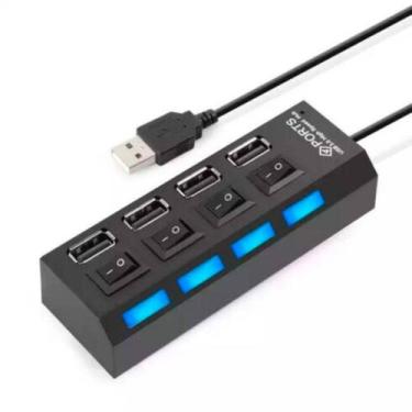 Imagem de Hub USB de 4 portas USB 2.0 com luz indicadora - Lightbek Official Sto