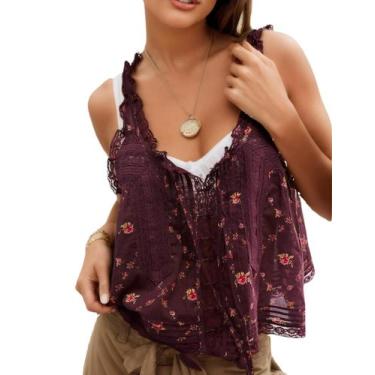 Imagem de Camiseta regata feminina FUNTOUR com acabamento em renda Beach Vacatio