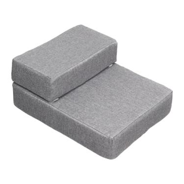 Imagem de Dualoai Escada para cães, rampa para cama alta e sofá, macia com capa lavável, degraus para animais de estimação, para animais de estimação pequenos, cães, Cinza Escuro