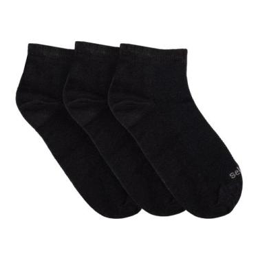 Imagem de Meia Feminina Selene Kit 3 Pares Cano Curto Preto, Preto, 5