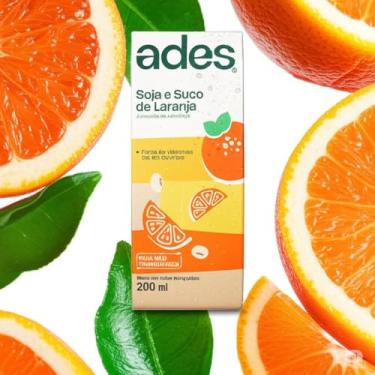 Imagem de Pack Bebida a Base de Soja Sabor Laranja 200ml Ades - 6 Unidades