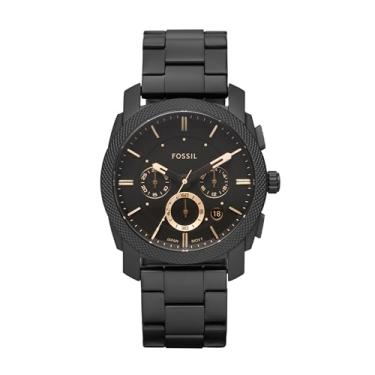 Imagem de Fossil Relógio cronógrafo masculino de quartzo e aço inoxidável, Mostrador preto, cronógrafo preto, 42MM, Máquina