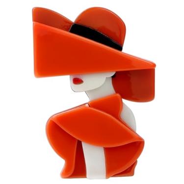 Imagem de Broche feminino de moda acrílica para mulheres elegantes e sensuais broches de lapela broche broche de irmandade irmandade chapéu bolsa acessórios de vestido joias delicadas lembrança, Medium, Metal