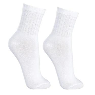 Imagem de Meia masculina cano médio esportiva Lupo, 37 a 40, Branco