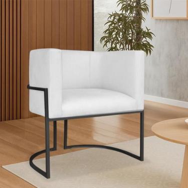 Imagem de Poltrona Dália Luxo Moderna Estofada Design Sofisticado com Base de Fe