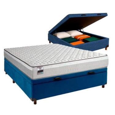 Imagem de Cama Box Bau Blindado Casal + Colchão Molas Ensacadas - Inducol