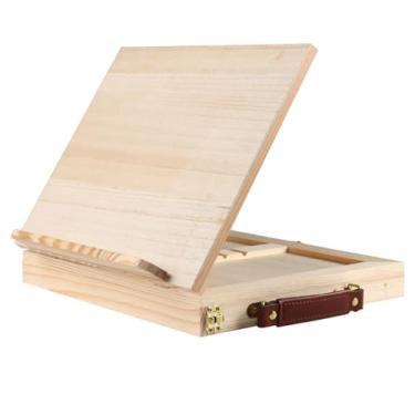 Imagem de rockible Cavalete de mesa para pintura, material de arte, desenho em madeira, ângulo ajustável, caixa de esboços