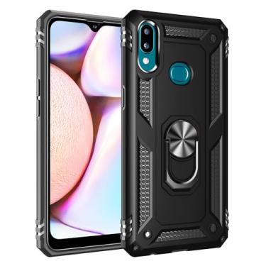 Imagem de SORAKA Capa para Samsung Galaxy A10s com suporte para anel Capa Slim Fit de TPU macio Capa Samsung Galaxy A10s com placa de metal para suporte magnético de telefone para carro