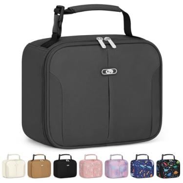 Imagem de Lancheira infantil, lancheira térmica pequena para crianças, meninas, adolescentes, lancheira leve e reutilizável para trabalho, escritório, escola, viagem, piquenique, cinza