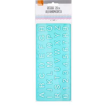 Imagem de Kit de Réguas Plásticas, BRW, Alfanumérica, 20 cm, Cores Sortidas, 12 Unidades