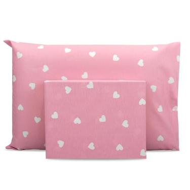 Imagem de Lençol Solteiro 2 pçs c/Ponto Palito Percal Estampado 180 fios (Amora)