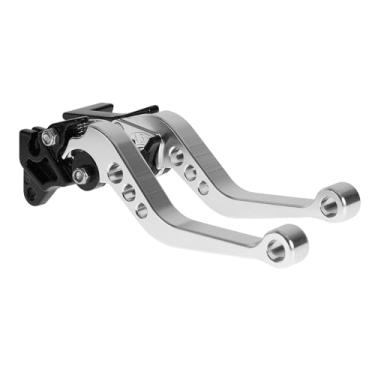 Imagem de VekAuto Alavancas de embreagem de freio curtas para Yamaha YFZ 450 S/T/V 2003-2006 Alavanca de freio ajustável para guidão de motocicleta liga de alumínio sólido tom prateado 1 par